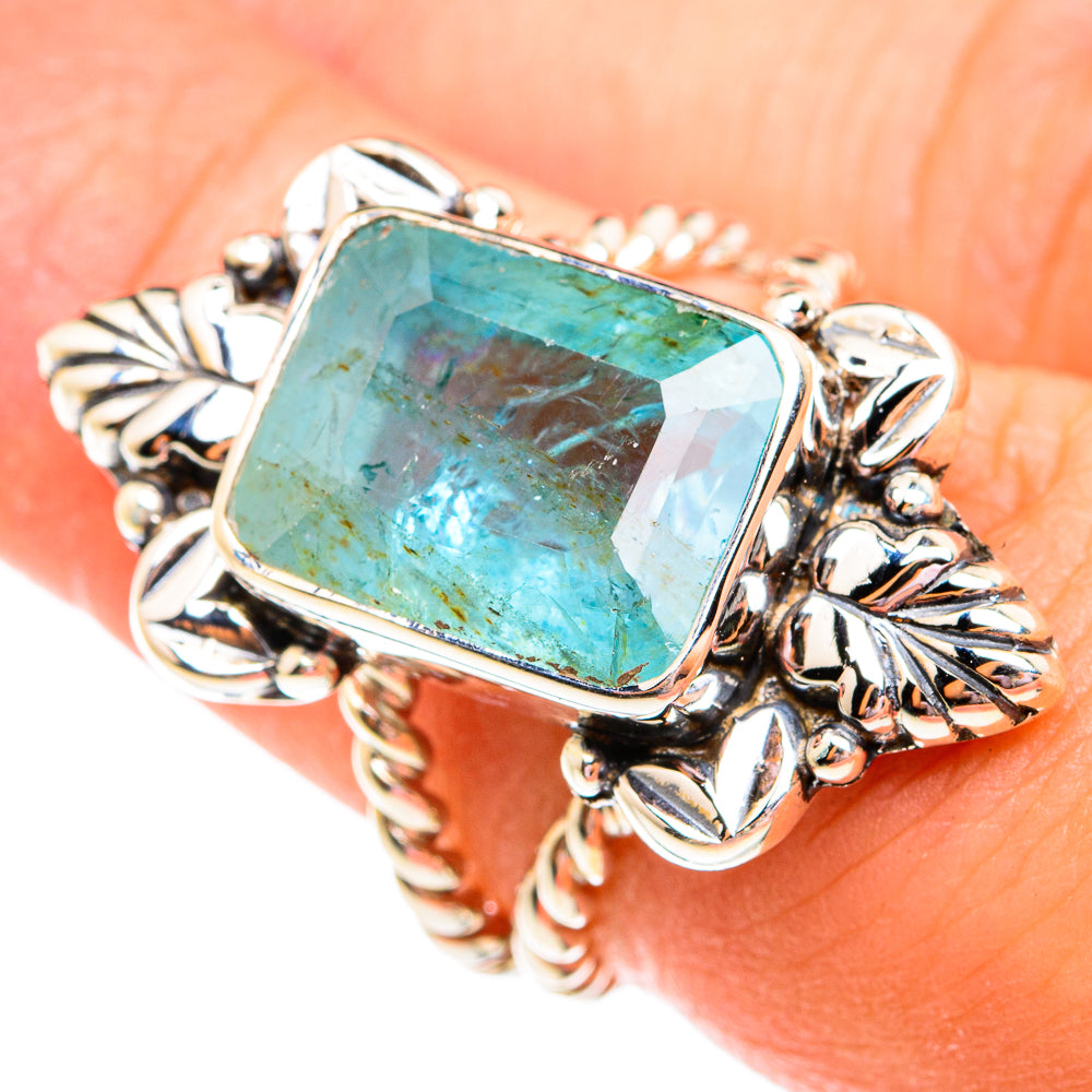 Aquamarine Rings handcrafted by Anasilvercos - RING75003