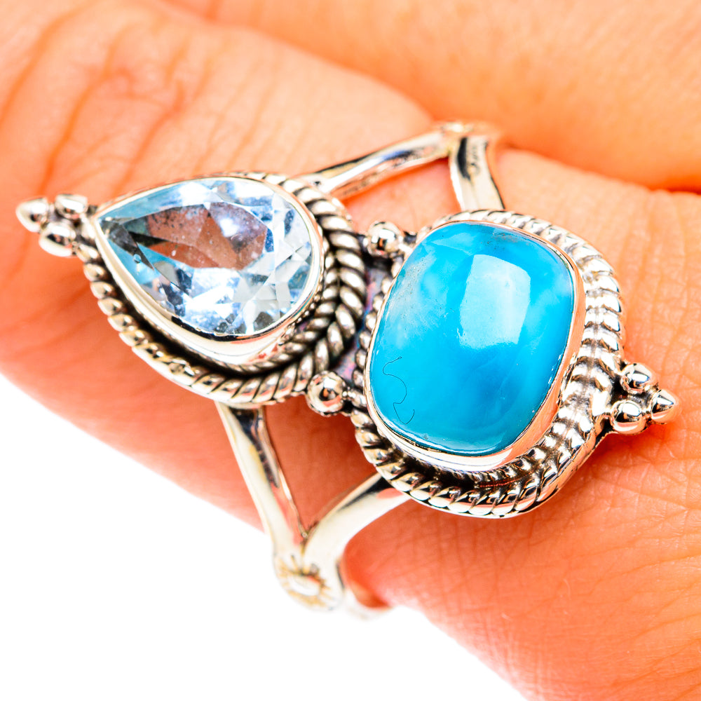 Larimar Rings handcrafted by Anasilvercos - RING75016