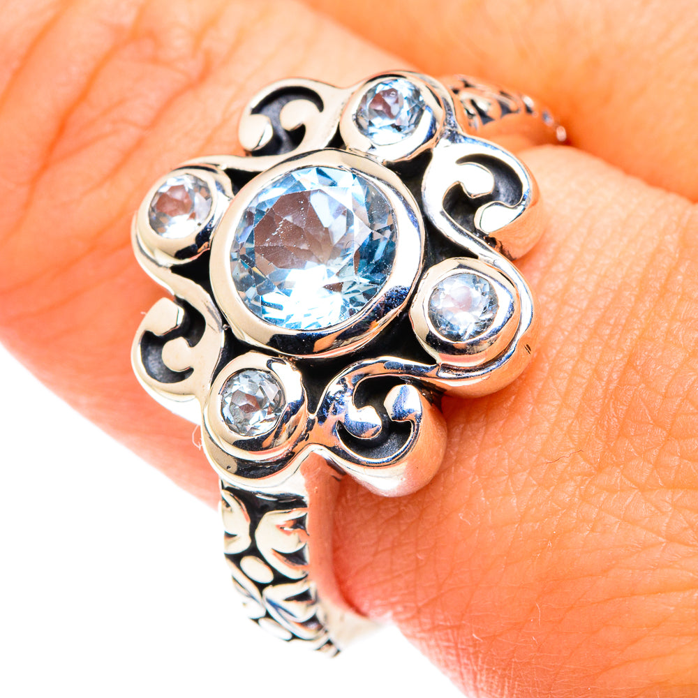 Blue Topaz Rings handcrafted by Anasilvercos - RING75020