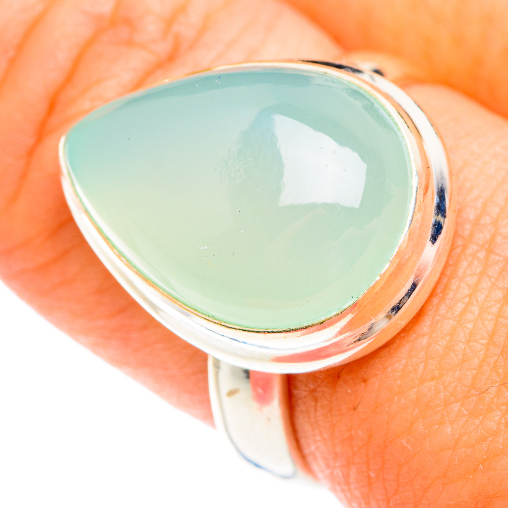 Aqua Chalcedony Rings handcrafted by Anasilvercos - RING75021
