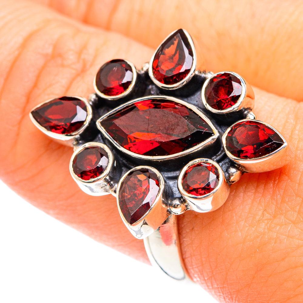 Garnet Rings handcrafted by Anasilvercos - RING75031