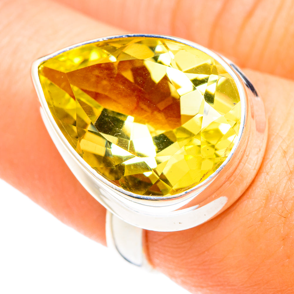 Lemon Quartz Rings handcrafted by Anasilvercos - RING75043