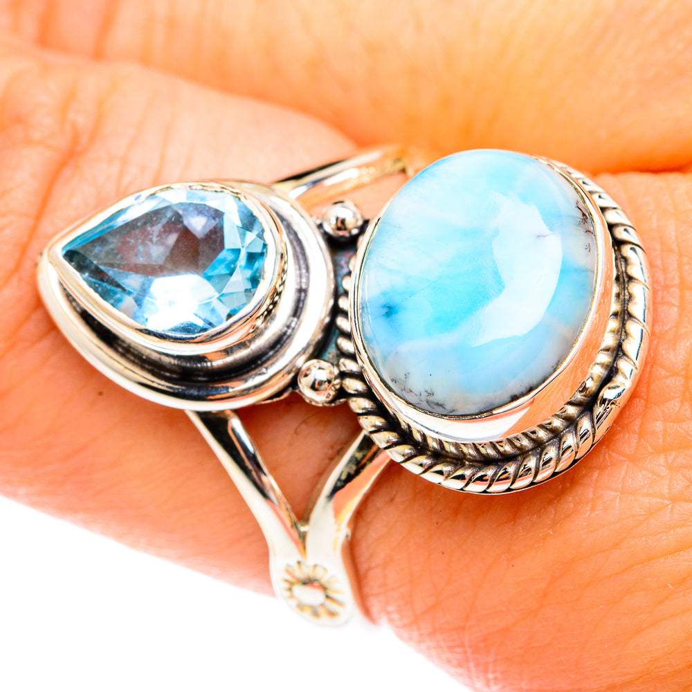 Larimar Rings handcrafted by Anasilvercos - RING75044