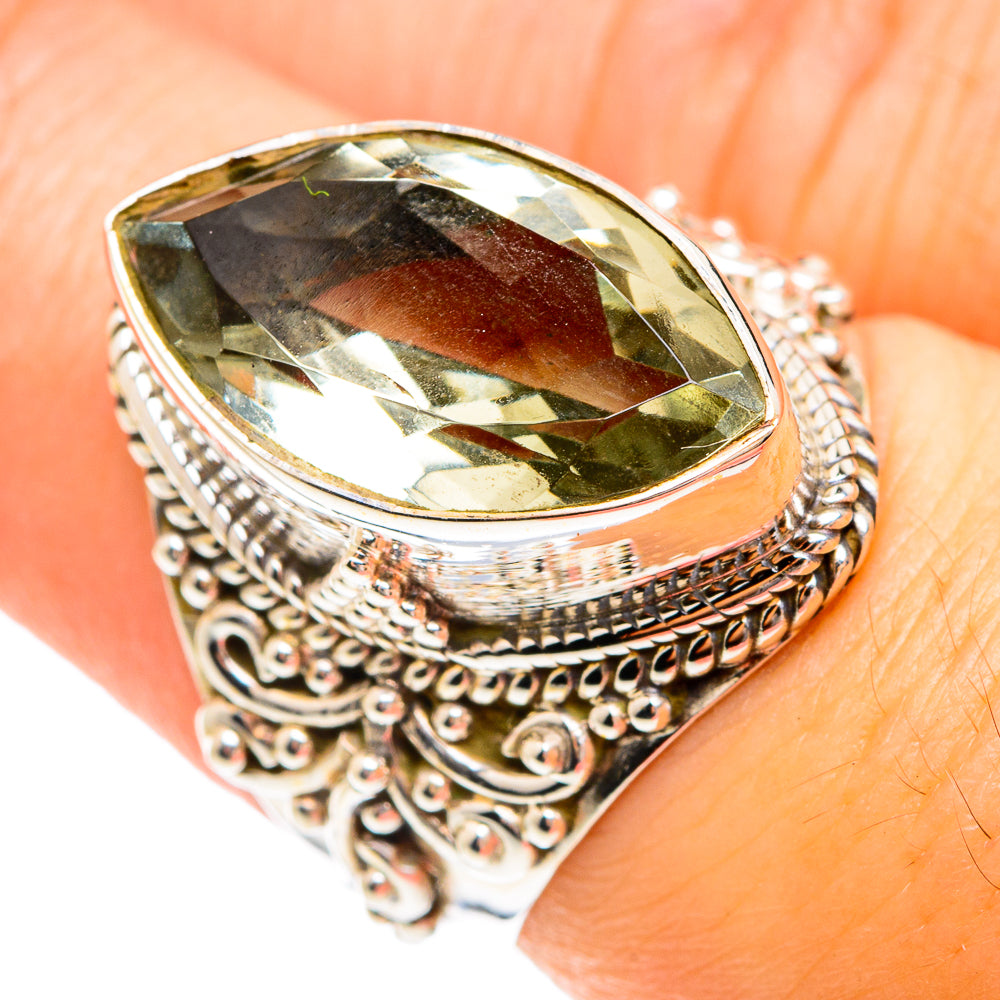 Green Amethyst Rings handcrafted by Anasilvercos - RING75053