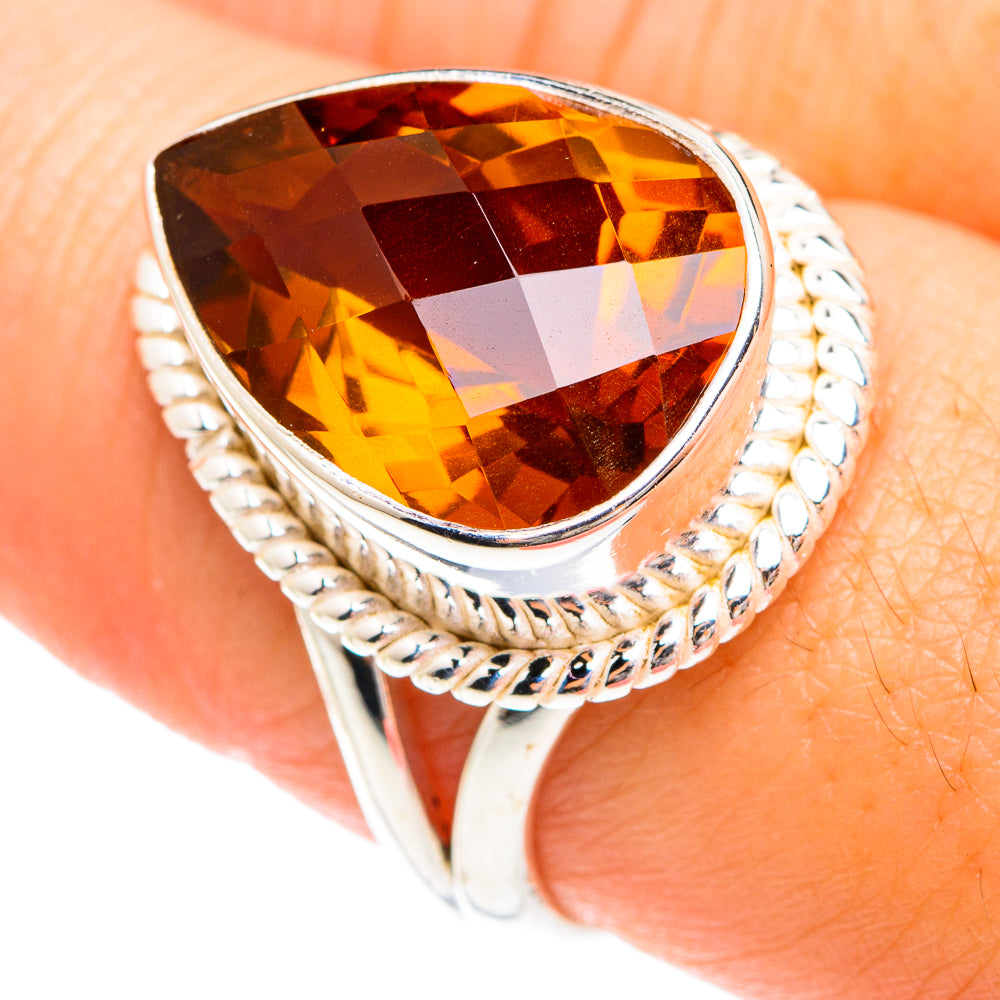 Mandarin Citrine Rings handcrafted by Anasilvercos - RING75055