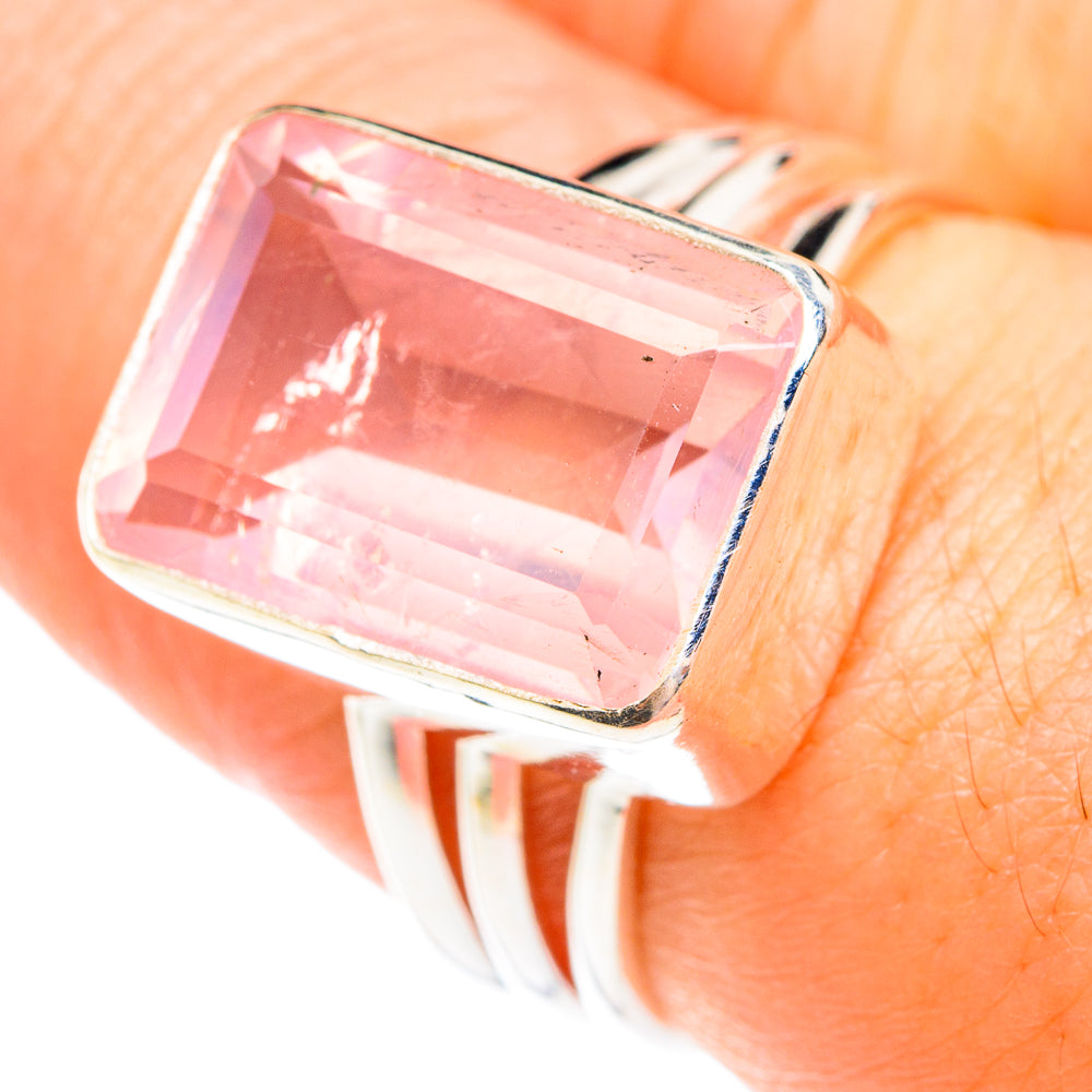 Rose Quartz Rings handcrafted by Anasilvercos - RING75061