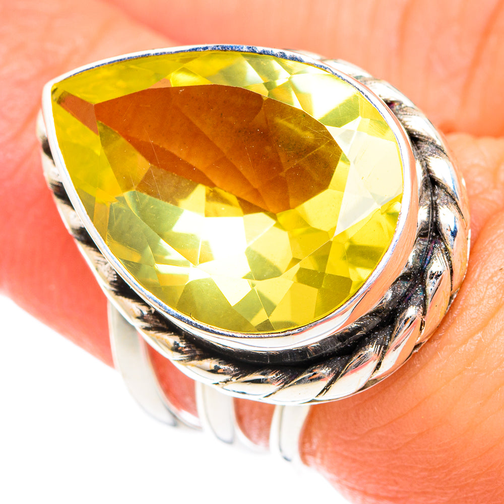 Lemon Quartz Rings handcrafted by Anasilvercos - RING75075