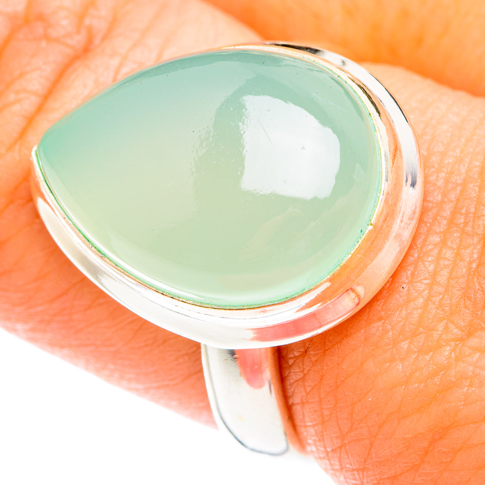 Aqua Chalcedony Rings handcrafted by Anasilvercos - RING75077