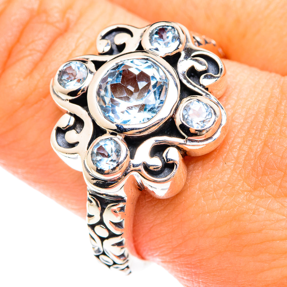 Blue Topaz Rings handcrafted by Anasilvercos - RING75080