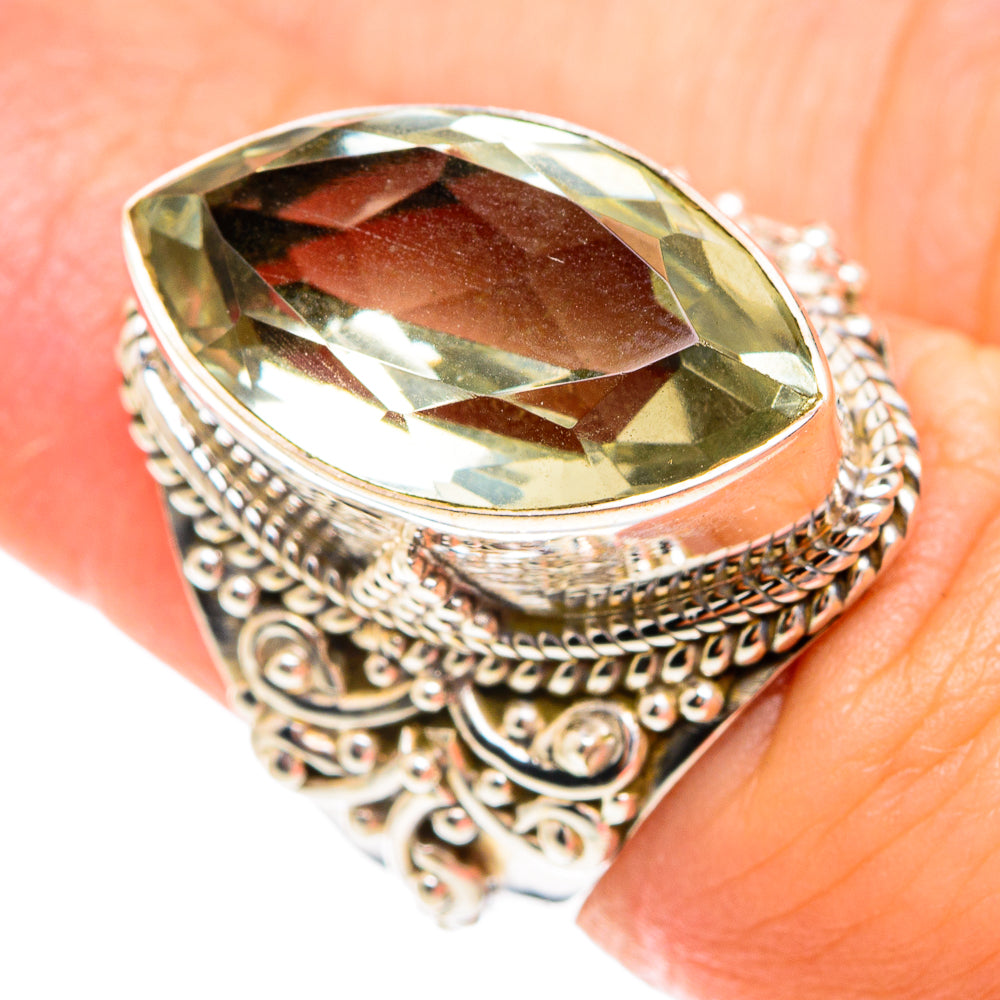 Green Amethyst Rings handcrafted by Anasilvercos - RING75086