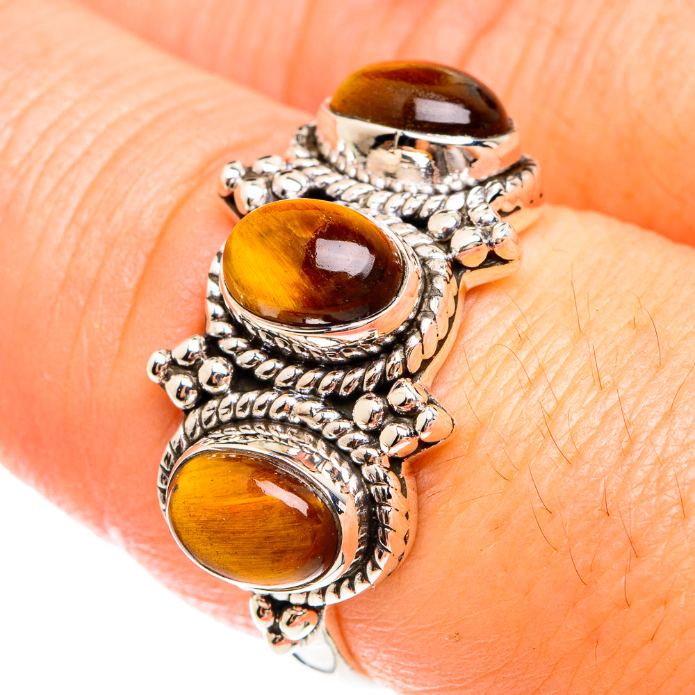 Tiger Eye Rings handcrafted by Anasilvercos - RING75088