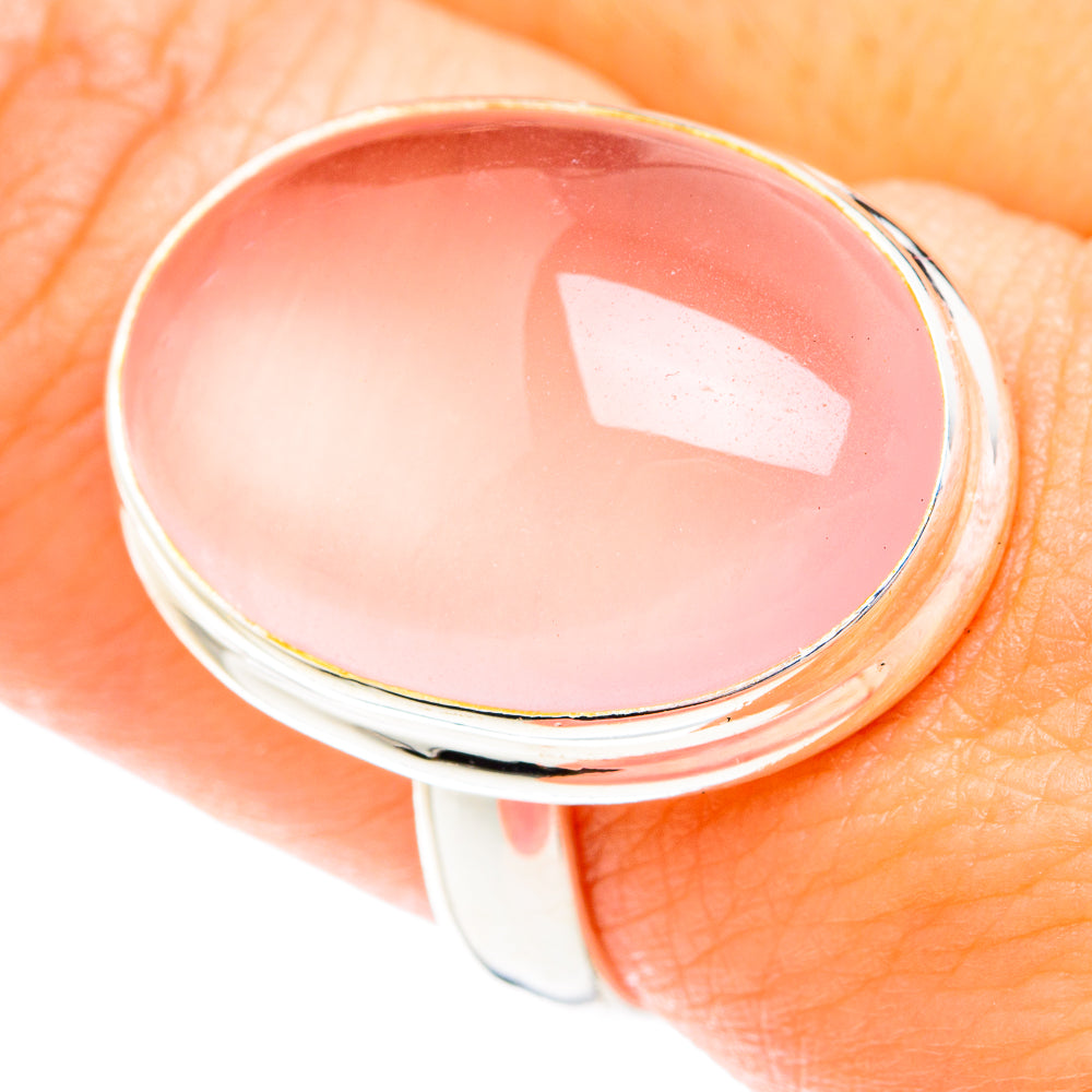 Rose Quartz Rings handcrafted by Anasilvercos - RING75094