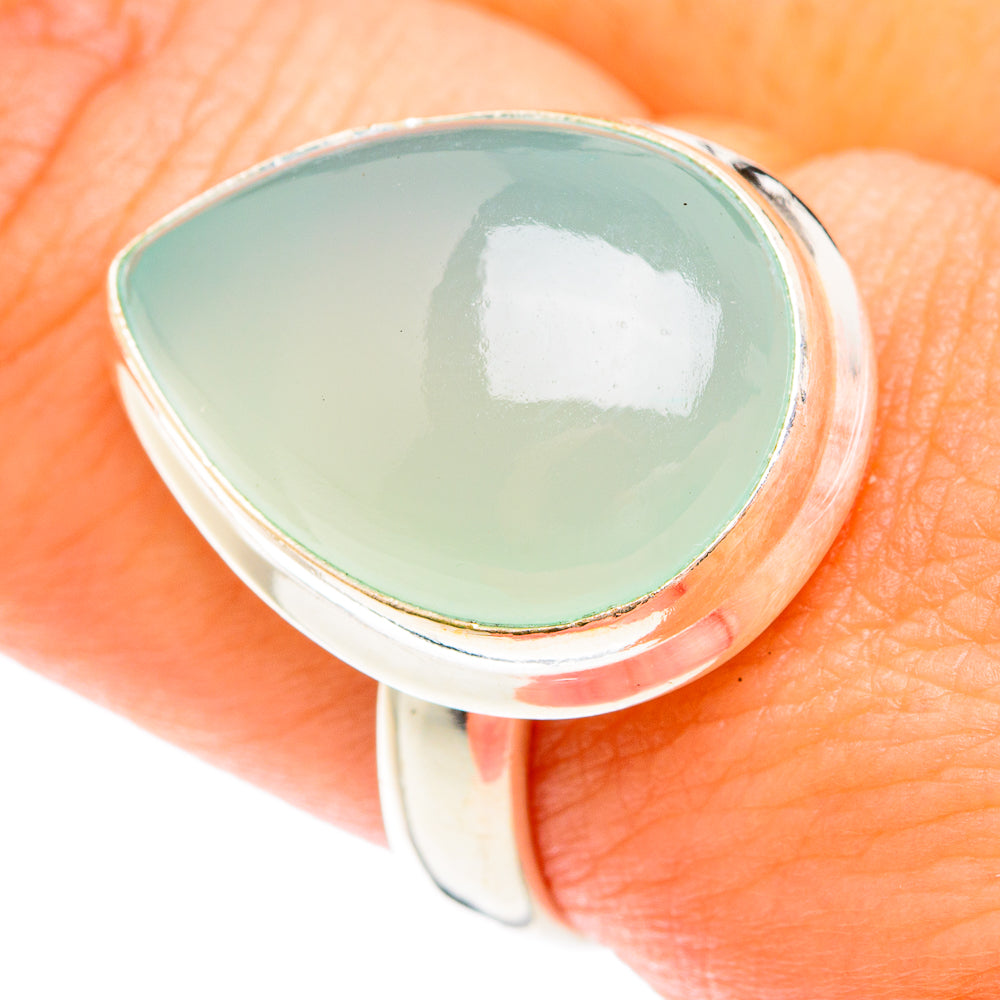 Aqua Chalcedony Rings handcrafted by Anasilvercos - RING75111