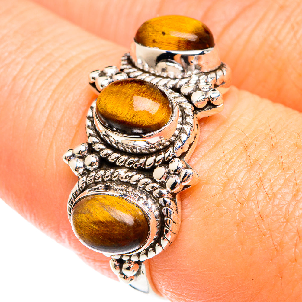 Tiger Eye Rings handcrafted by Anasilvercos - RING75121