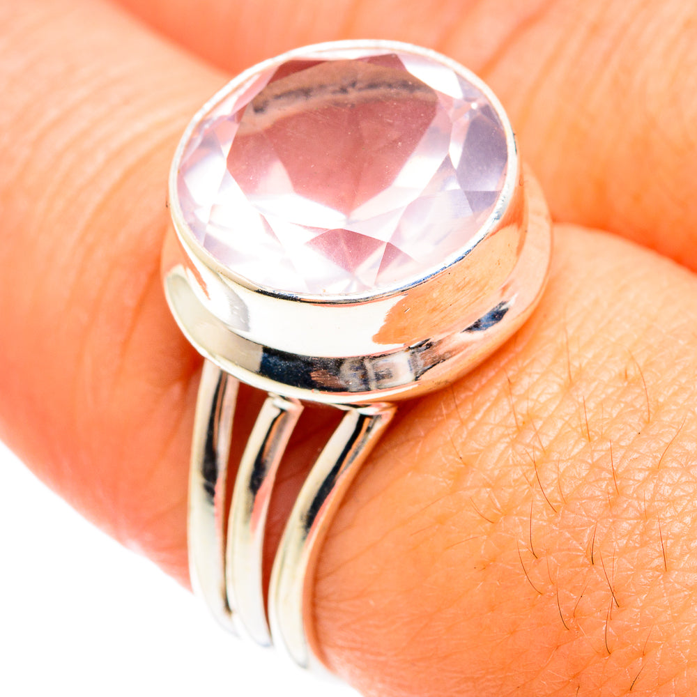 Rose Quartz Rings handcrafted by Anasilvercos - RING75125