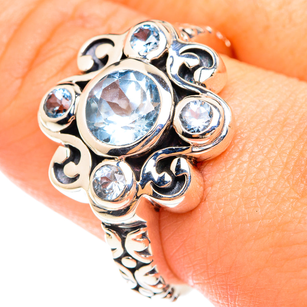 Blue Topaz Rings handcrafted by Anasilvercos - RING75143
