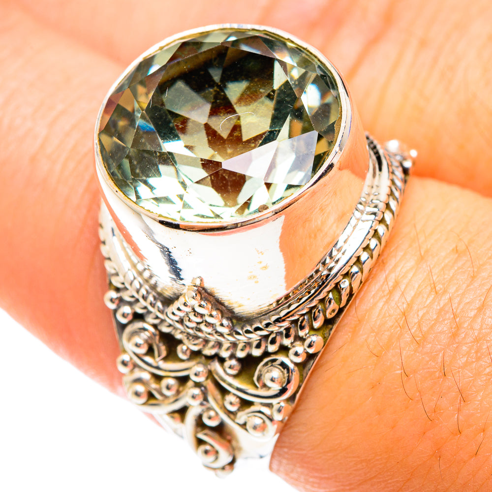 Green Amethyst Rings handcrafted by Anasilvercos - RING75145
