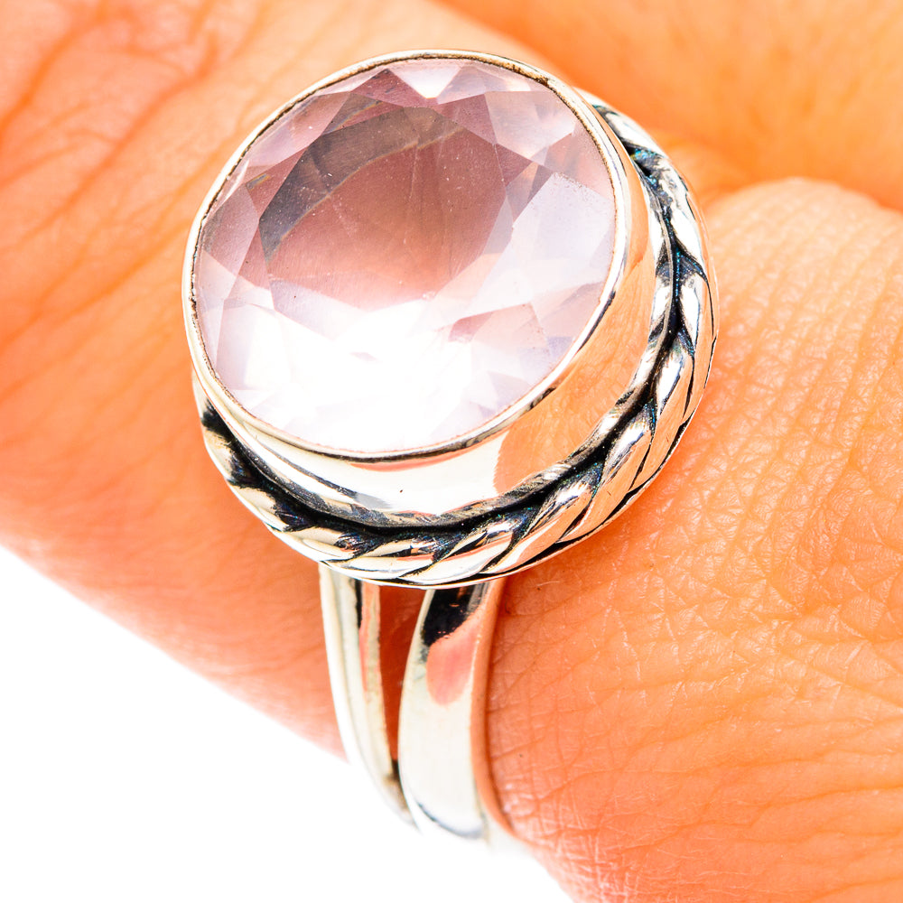 Rose Quartz Rings handcrafted by Anasilvercos - RING75154
