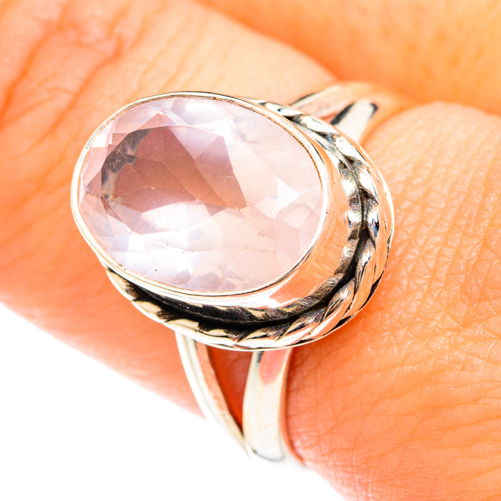 Rose Quartz Rings handcrafted by Anasilvercos - RING75155