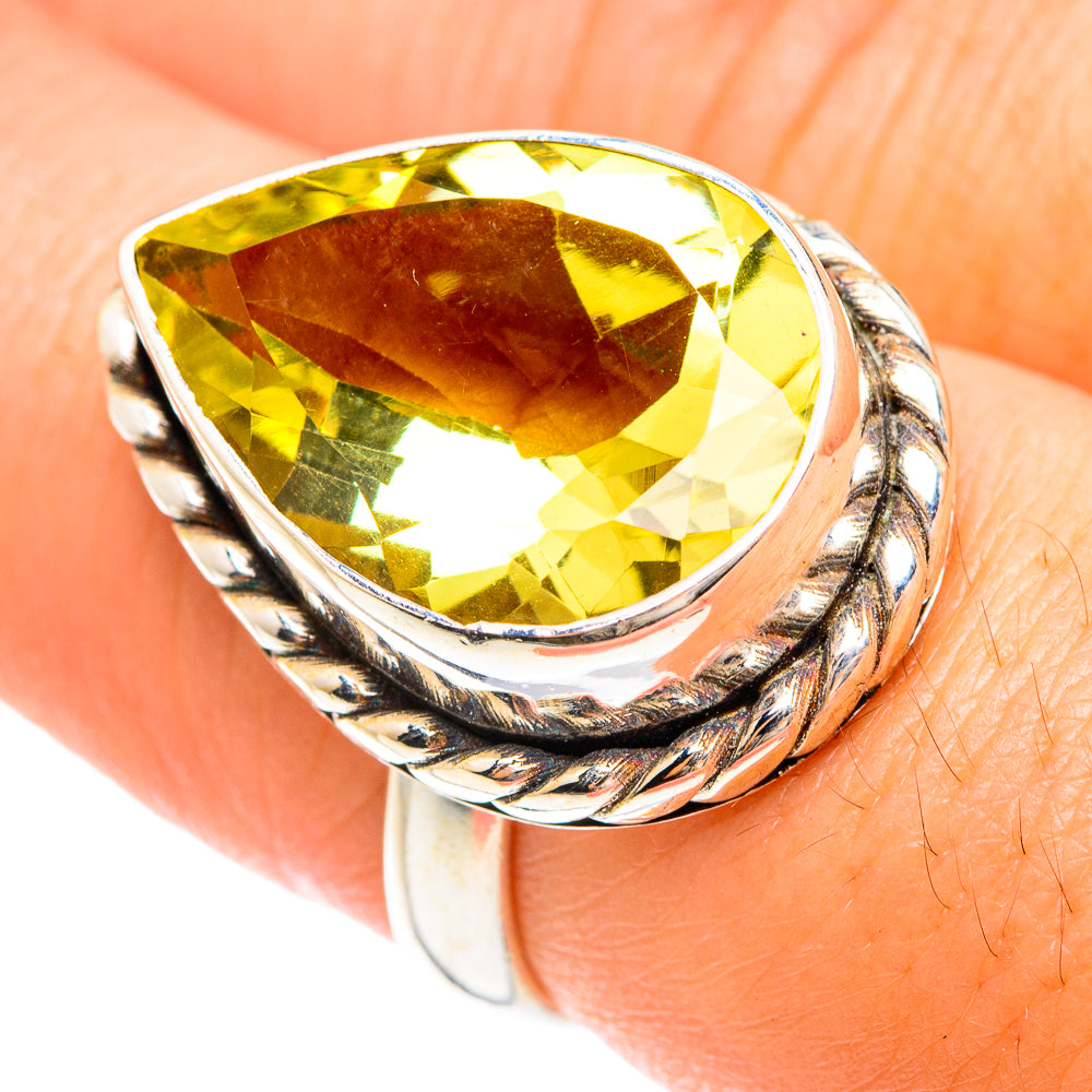 Lemon Quartz Rings handcrafted by Anasilvercos - RING75165