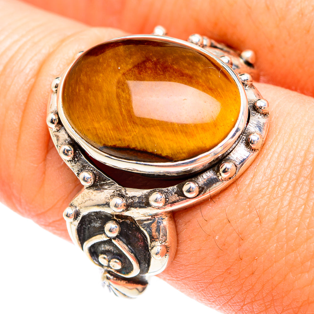Tiger Eye Rings handcrafted by Anasilvercos - RING75178