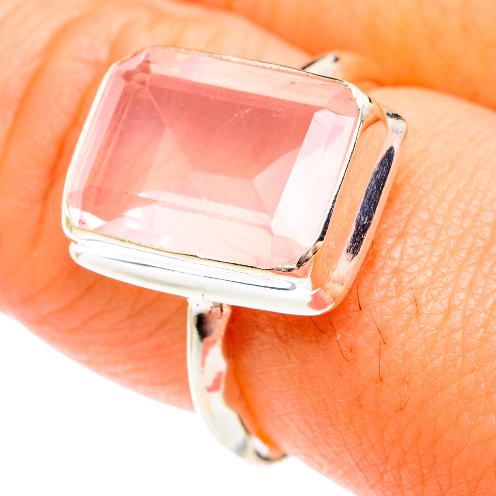 Rose Quartz Rings handcrafted by Anasilvercos - RING75183