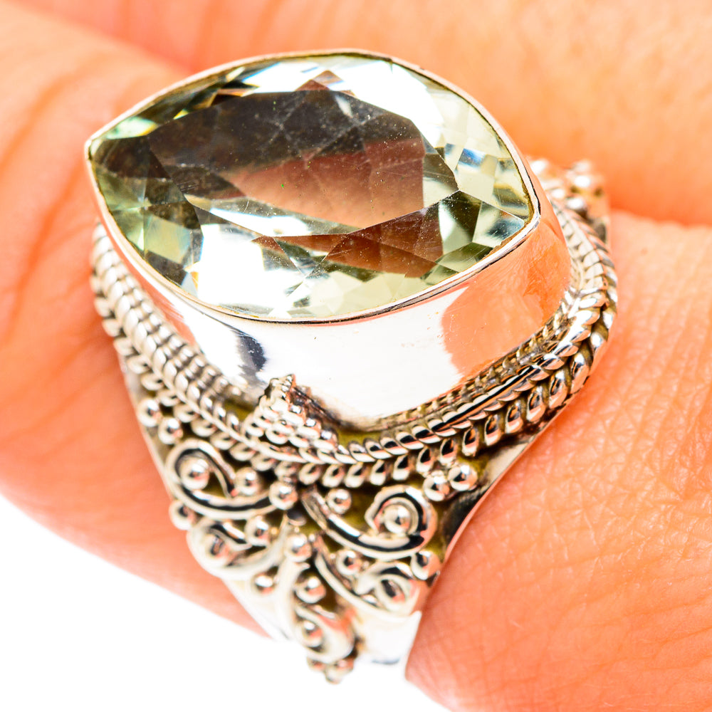 Green Amethyst Rings handcrafted by Anasilvercos - RING75203