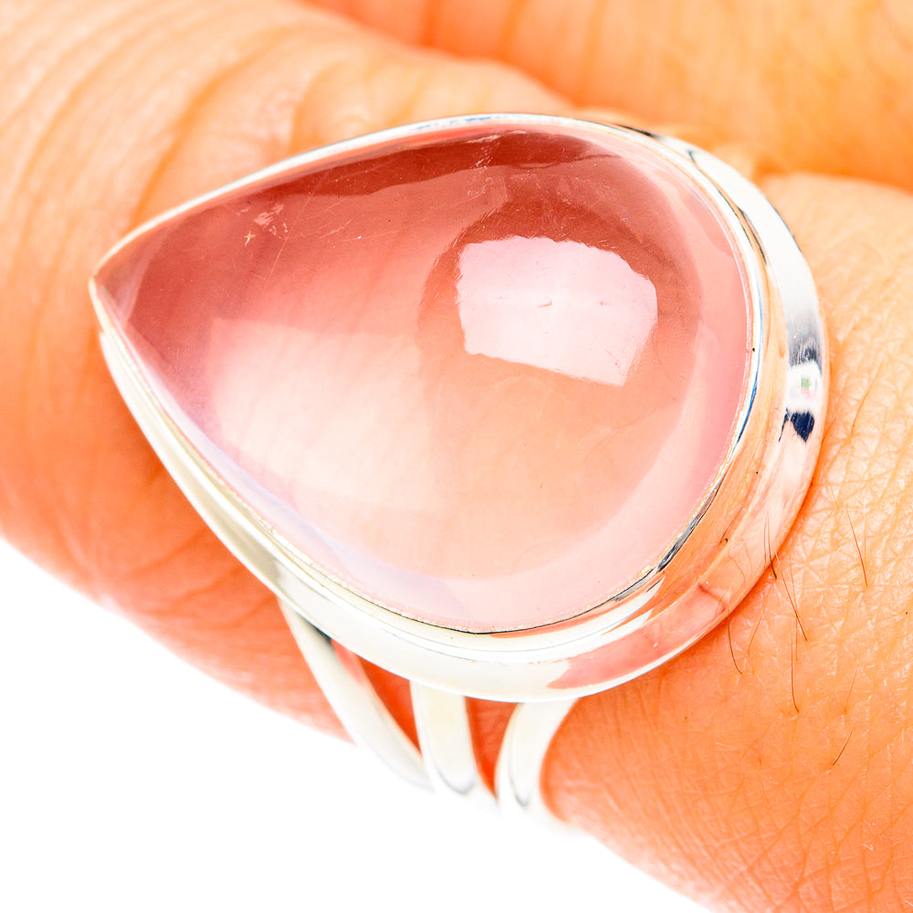 Rose Quartz Rings handcrafted by Anasilvercos - RING75210