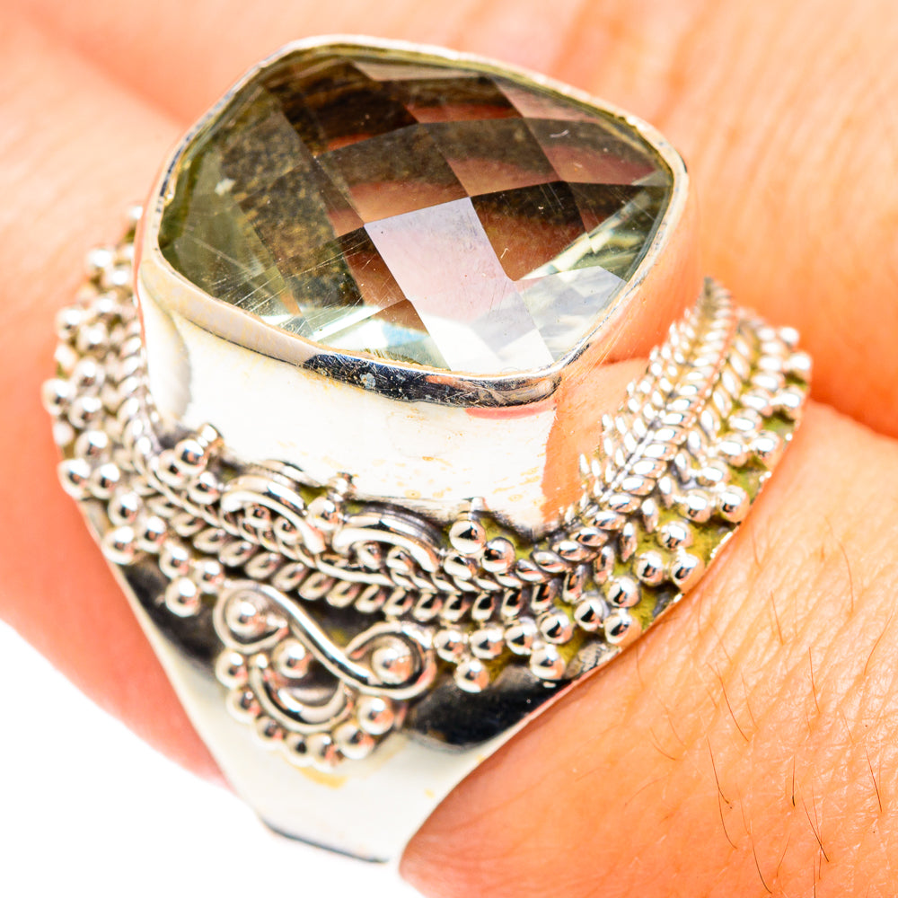Green Amethyst Rings handcrafted by Anasilvercos - RING75229