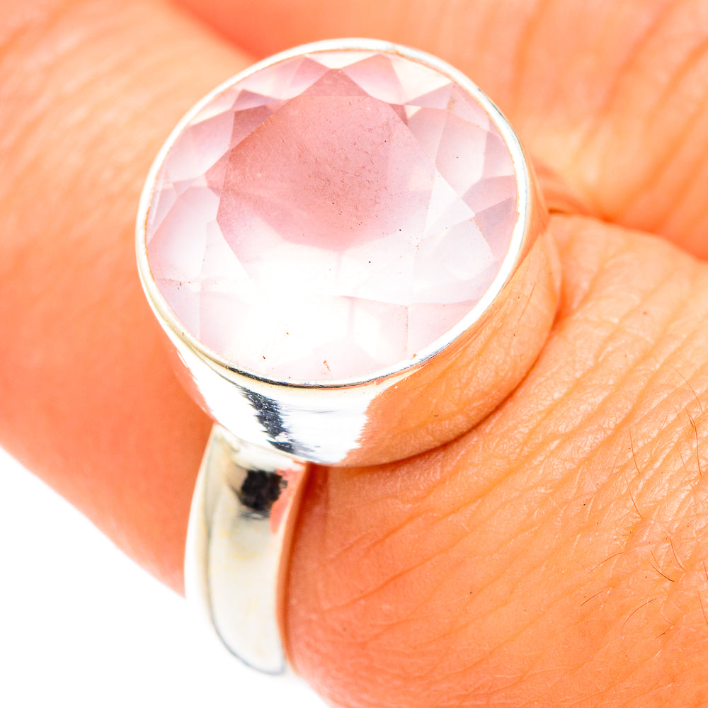 Rose Quartz Rings handcrafted by Anasilvercos - RING75236