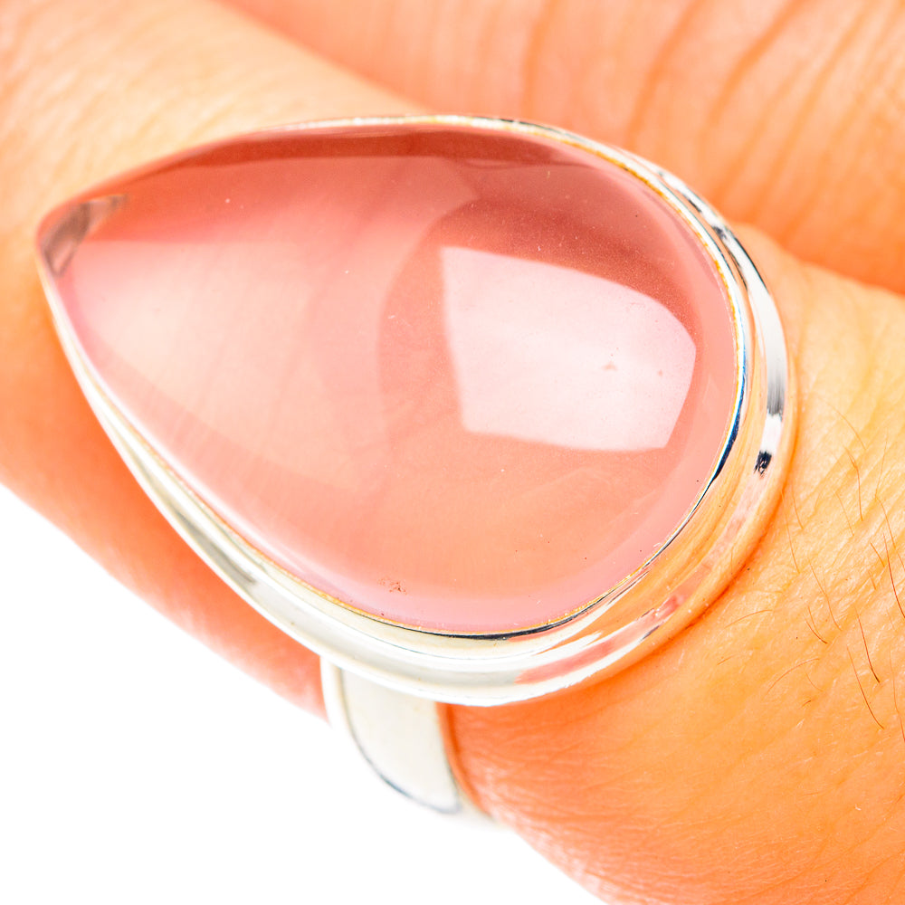 Rose Quartz Rings handcrafted by Anasilvercos - RING75237