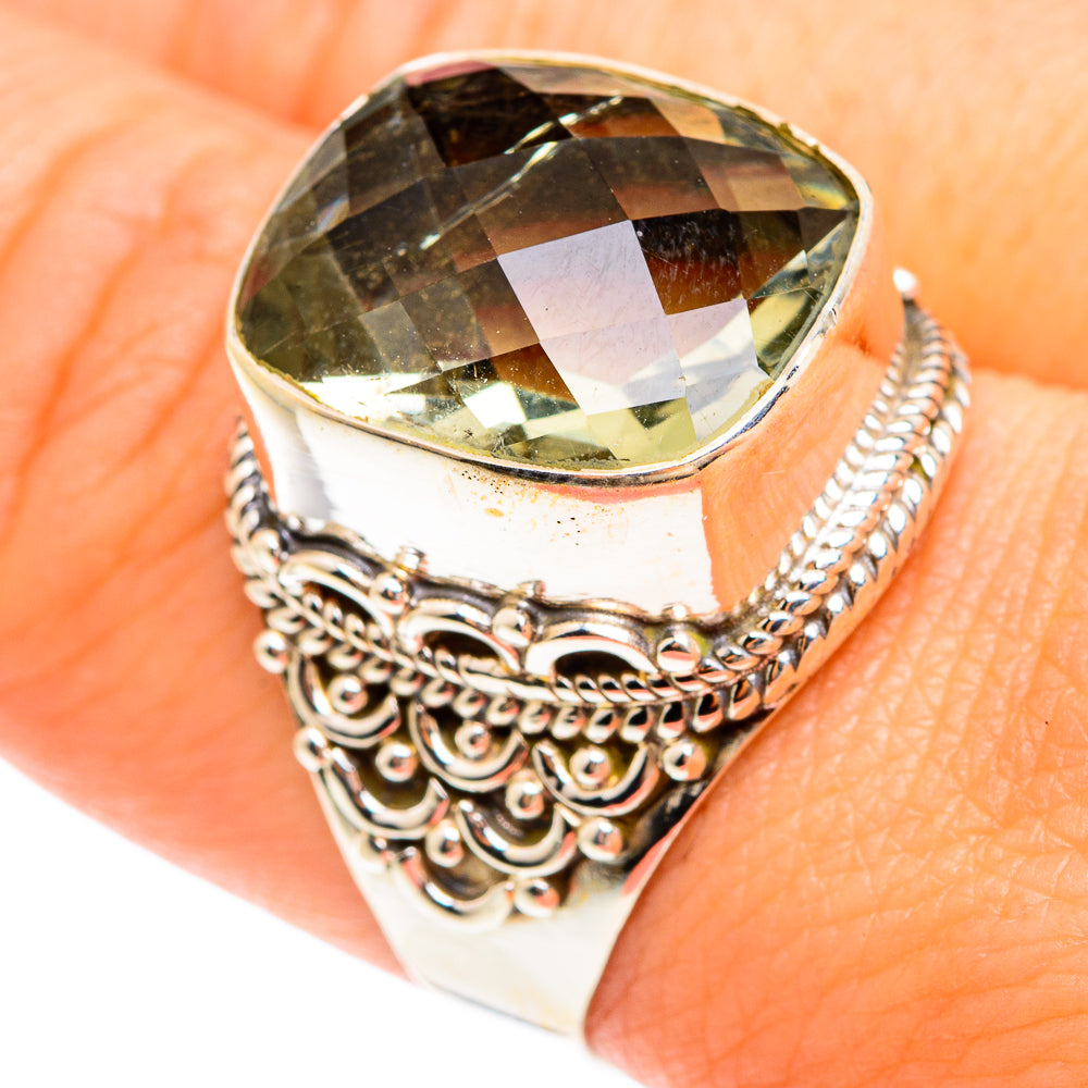 Green Amethyst Rings handcrafted by Anasilvercos - RING75255