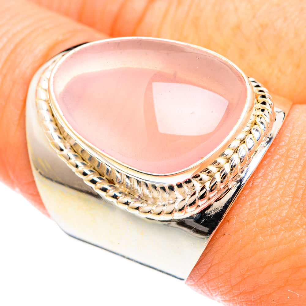 Rose Quartz Rings handcrafted by Anasilvercos - RING75315