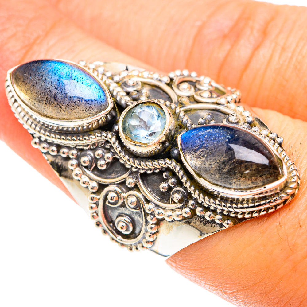 Labradorite Rings handcrafted by Anasilvercos - RING75323