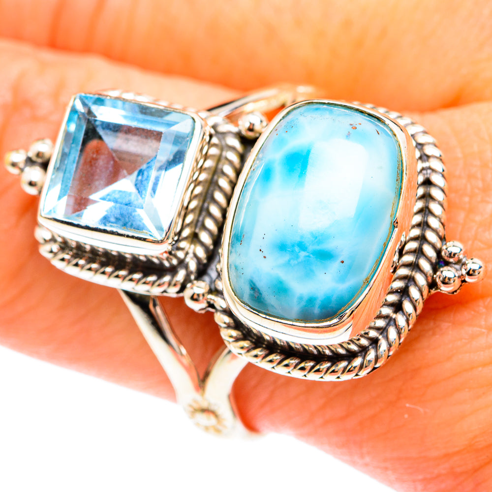 Larimar Rings handcrafted by Anasilvercos - RING75326