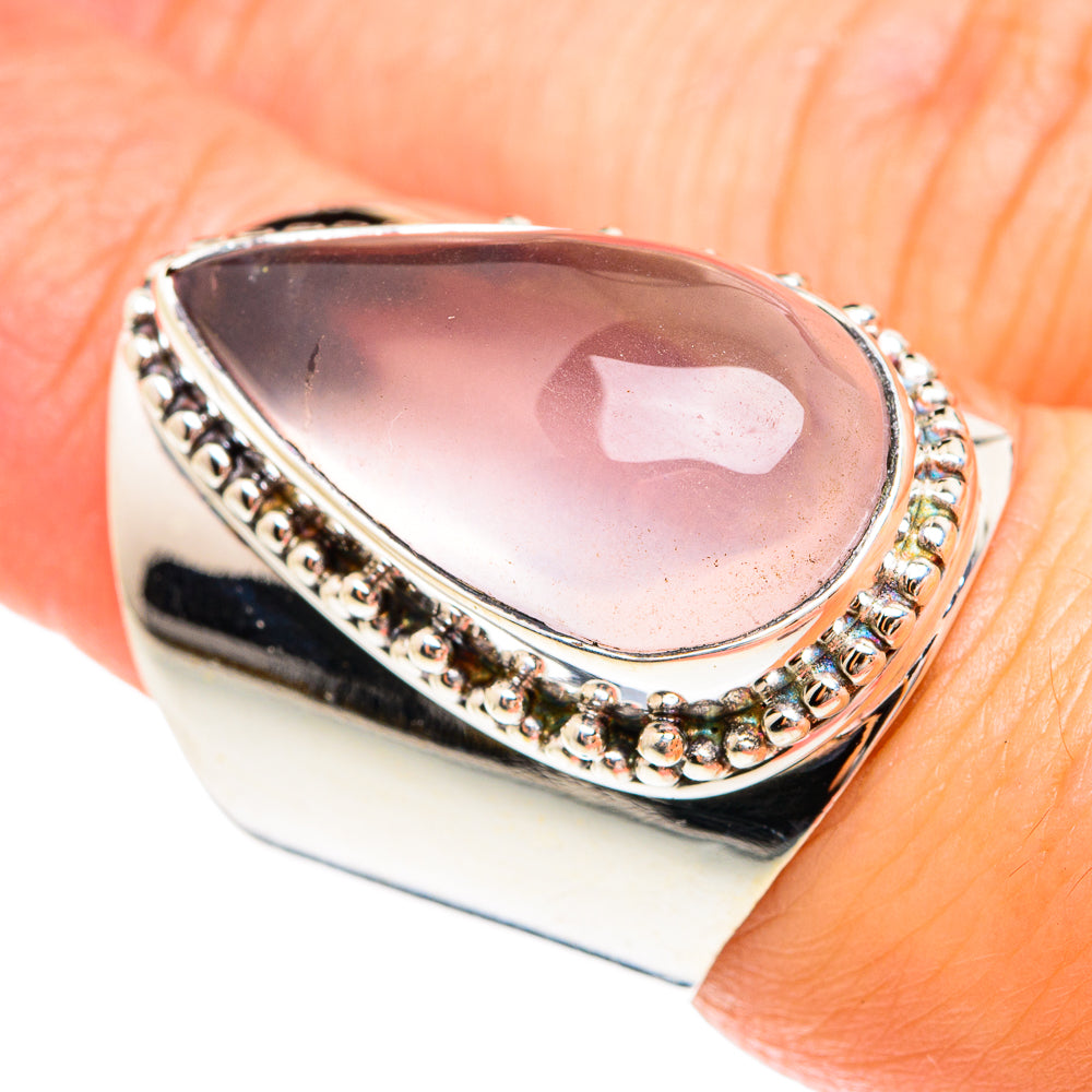 Rose Quartz Rings handcrafted by Anasilvercos - RING75334