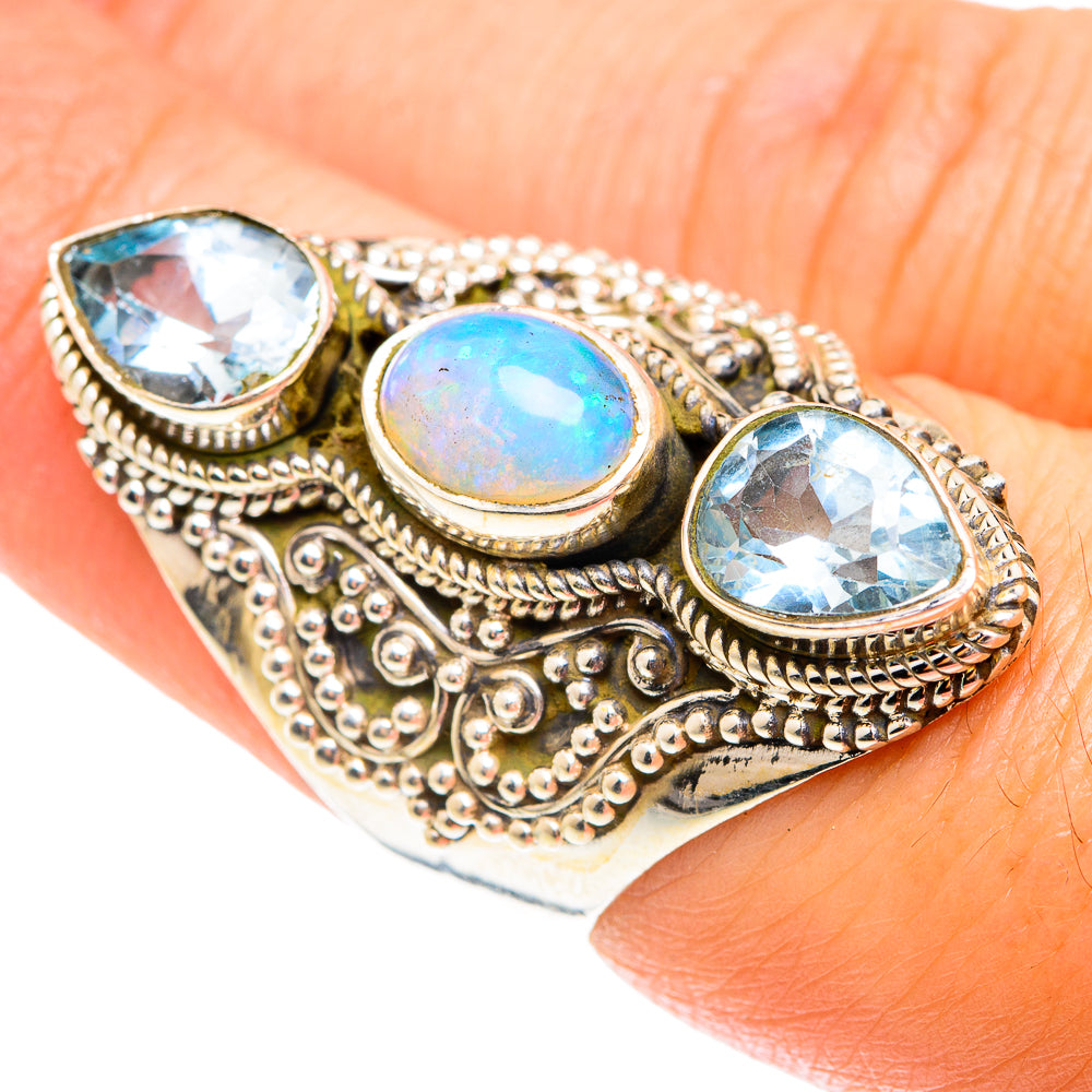 Ethiopian Opal Rings handcrafted by Anasilvercos - RING75341