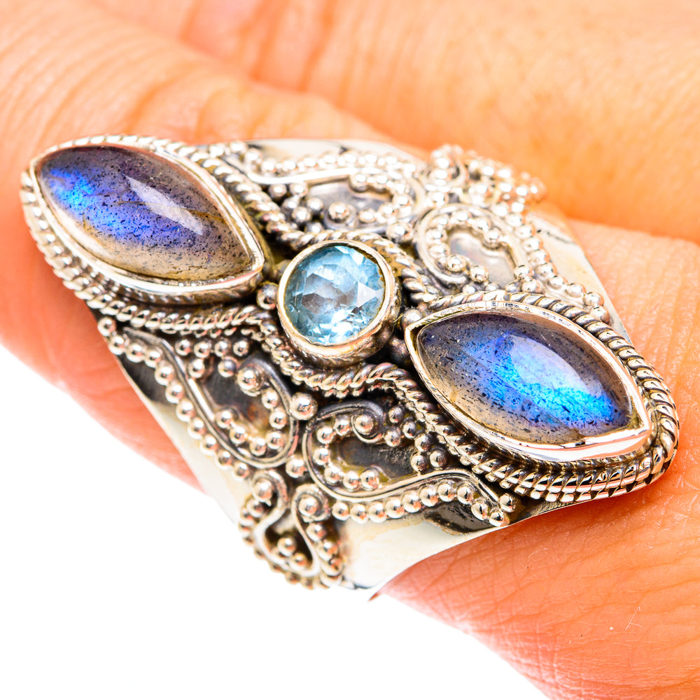 Labradorite Rings handcrafted by Anasilvercos - RING75345