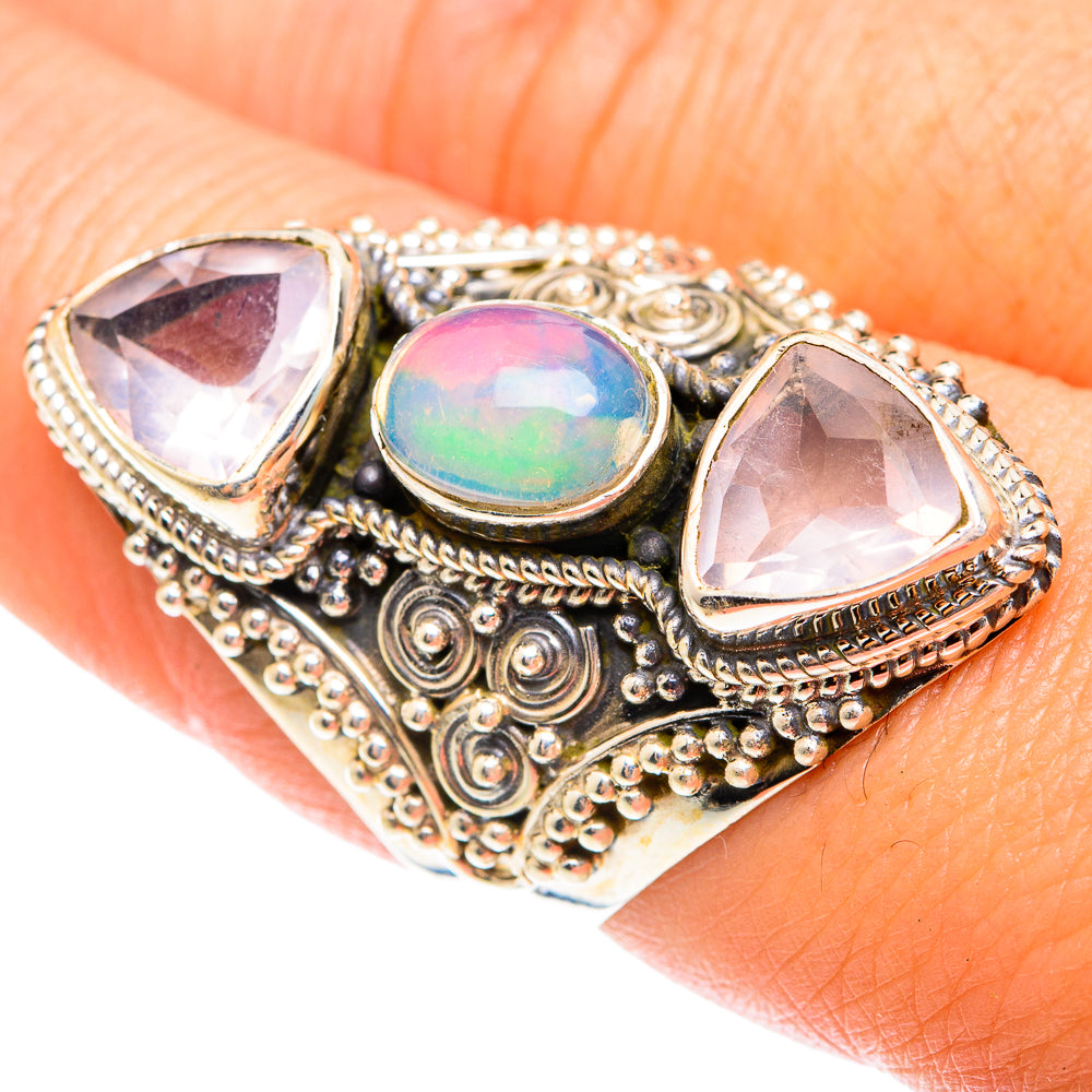 Rose Quartz Rings handcrafted by Anasilvercos - RING75356
