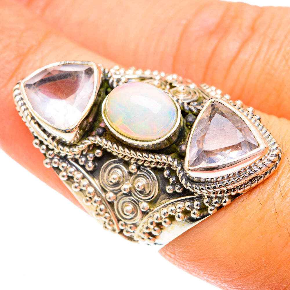 Rose Quartz Rings handcrafted by Anasilvercos - RING75357