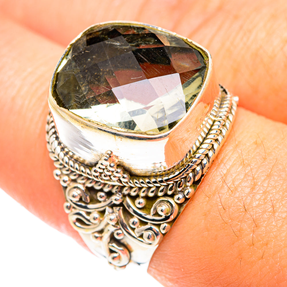 Green Amethyst Rings handcrafted by Anasilvercos - RING75370