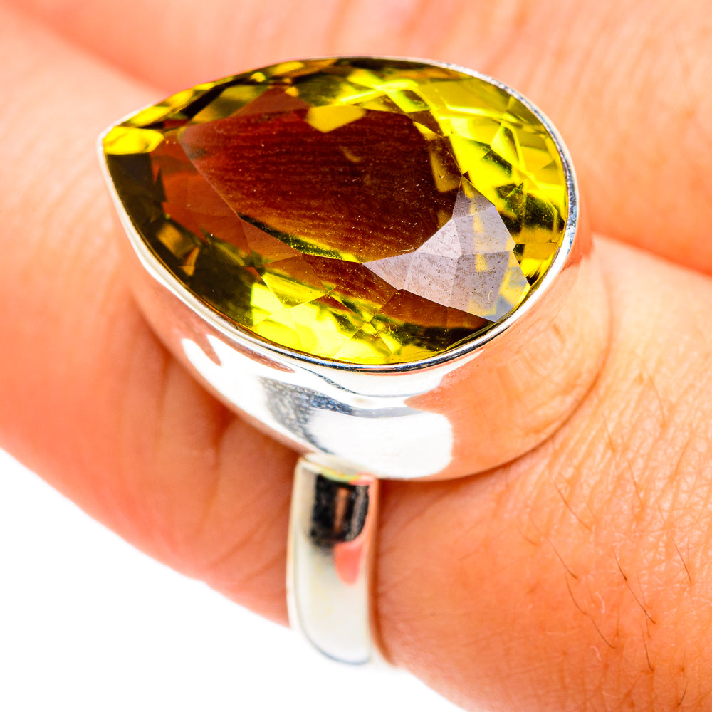 Olive Quartz Rings handcrafted by Anasilvercos - RING75397