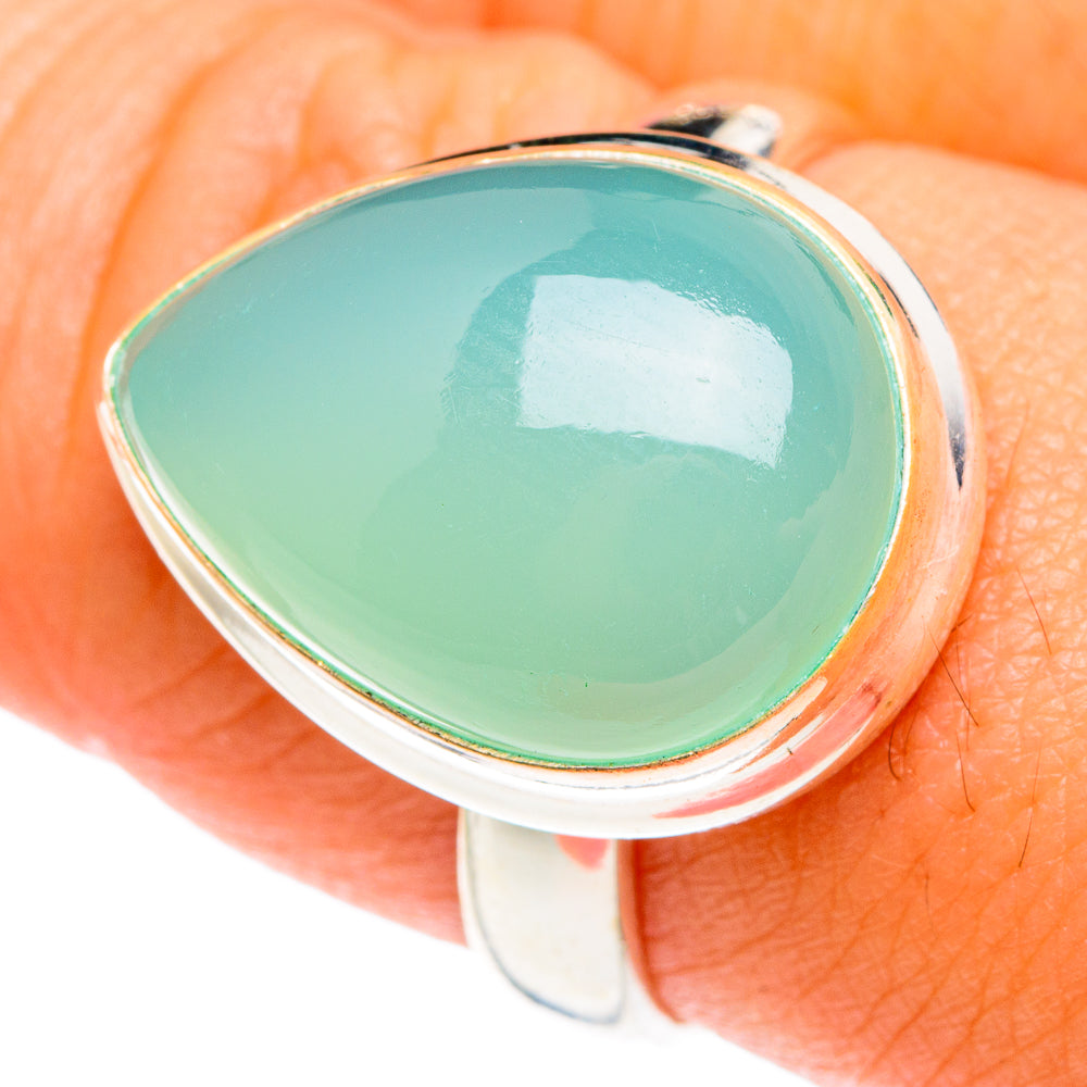 Aqua Chalcedony Rings handcrafted by Anasilvercos - RING75403