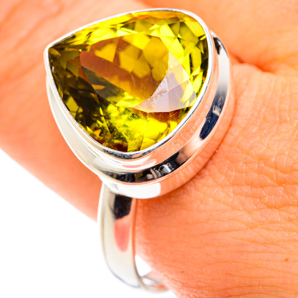 Olive Quartz Rings handcrafted by Anasilvercos - RING75432