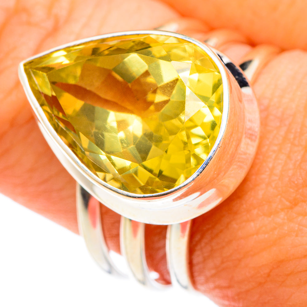 Lemon Quartz Rings handcrafted by Anasilvercos - RING75433