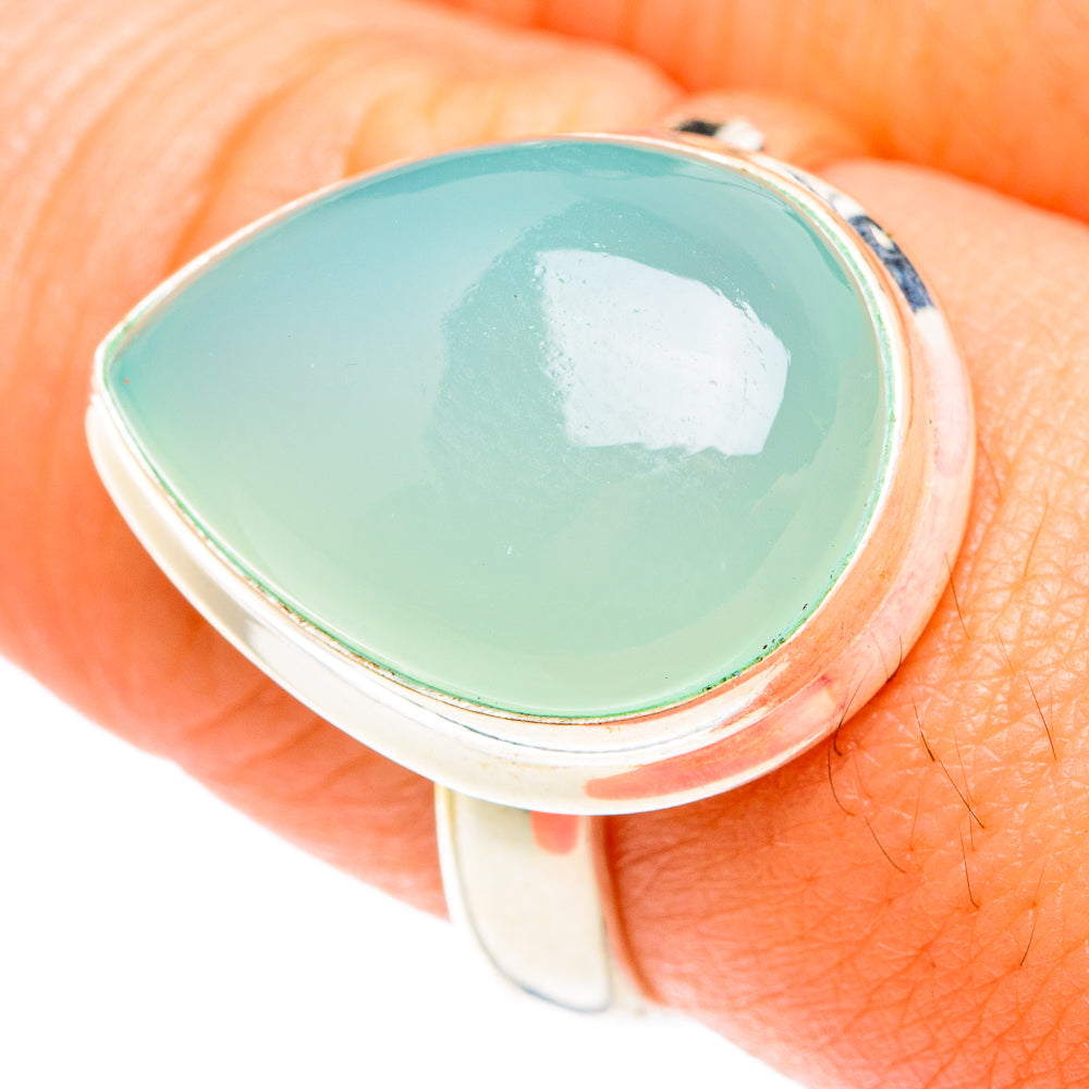 Aqua Chalcedony Rings handcrafted by Anasilvercos - RING75434
