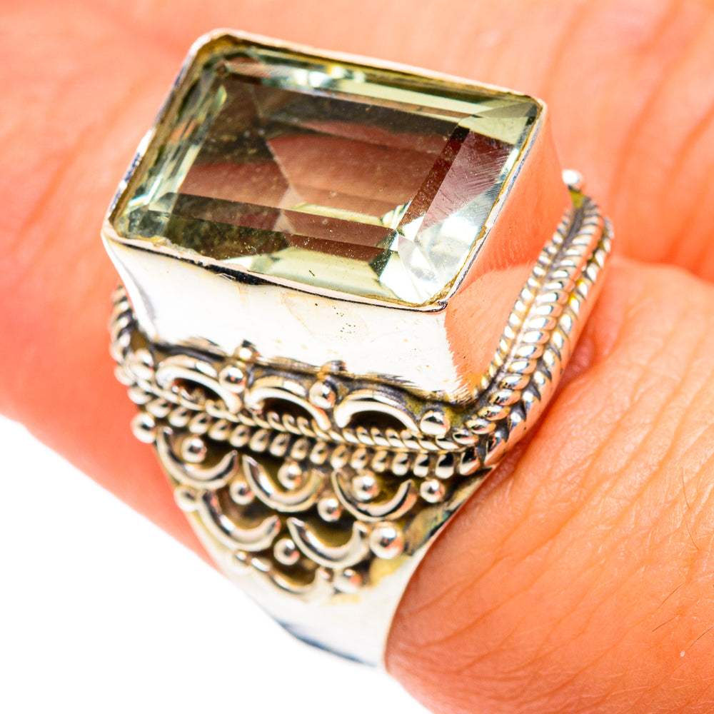 Green Amethyst Rings handcrafted by Anasilvercos - RING75443