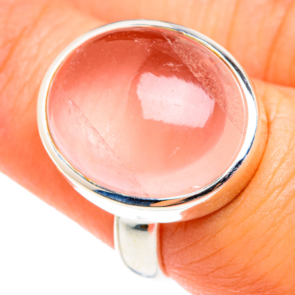 Rose Quartz Rings handcrafted by Anasilvercos - RING75451