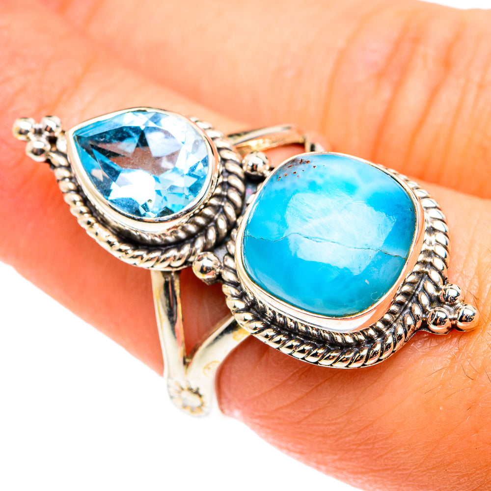 Larimar Rings handcrafted by Anasilvercos - RING75472