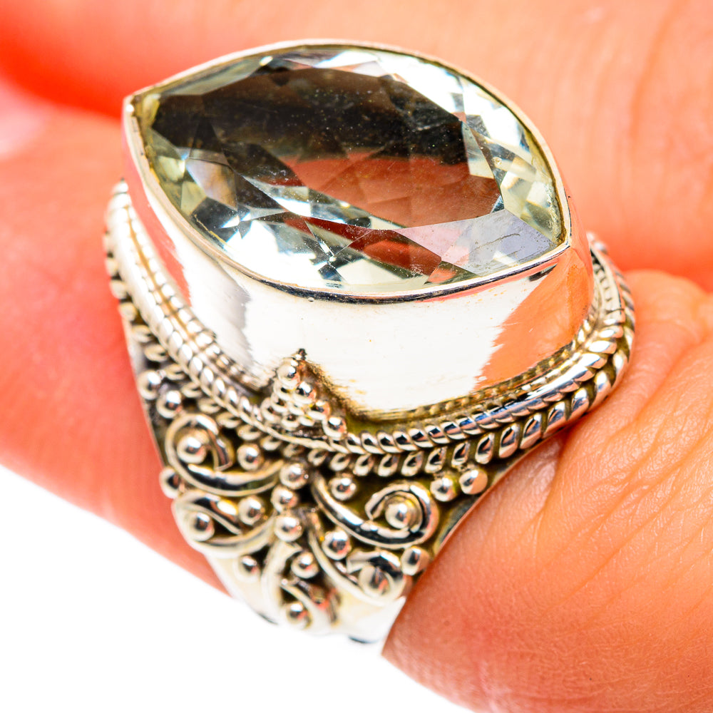 Green Amethyst Rings handcrafted by Anasilvercos - RING75509